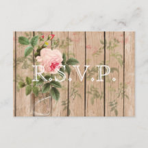 Rose von Orleans Ecru Wedding RSVP Card