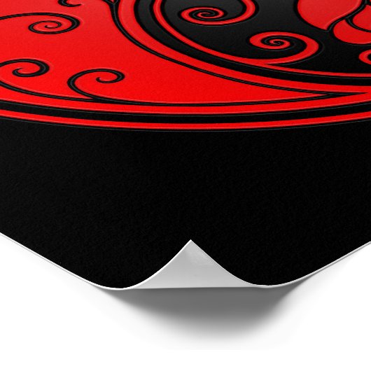 Rose von Red and Black Yin Yang Poster (Ecke)