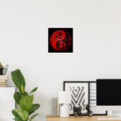 Rose von Red and Black Yin Yang Poster (Heimbüro)