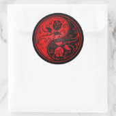 Rose von Red and Black Yin Yang Runder Aufkleber (Tasche)