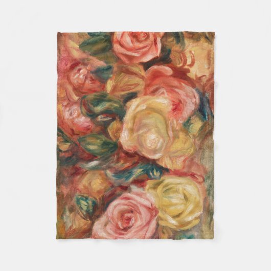 Rose von Renoir Impressionist Painting Fleecedecke (Vorderseite)