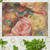 Rose von Renoir Impressionist Painting Geschirrtuch (Gefaltet)