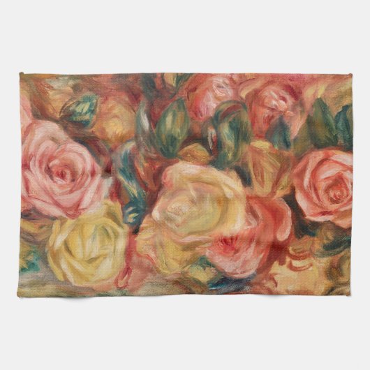 Rose von Renoir Impressionist Painting Geschirrtuch (Horizontal)