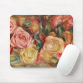 Rose von Renoir Impressionist Painting Mousepad (Mit Mouse)