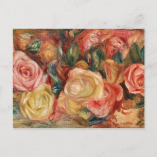 Rose von Renoir Impressionist Painting Postcard Postkarte