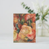 Rose von Renoir Impressionist Painting Postcard Postkarte (Stehend Vorderseite)