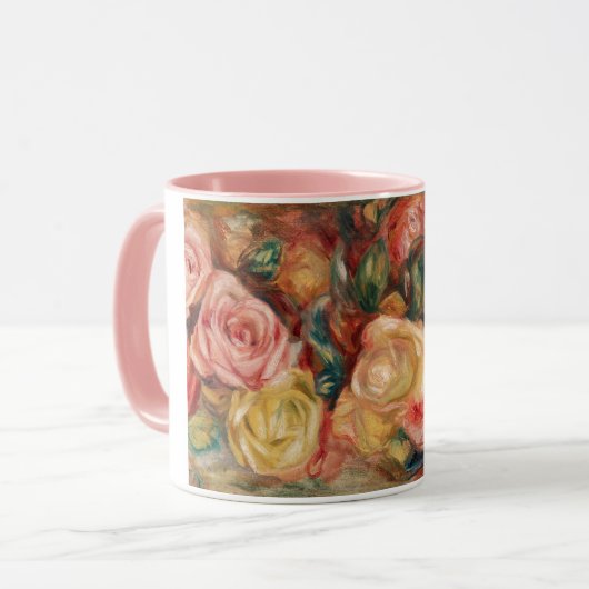 Rose von Renoir Impressionist Painting Tasse (Vorderseite Links)