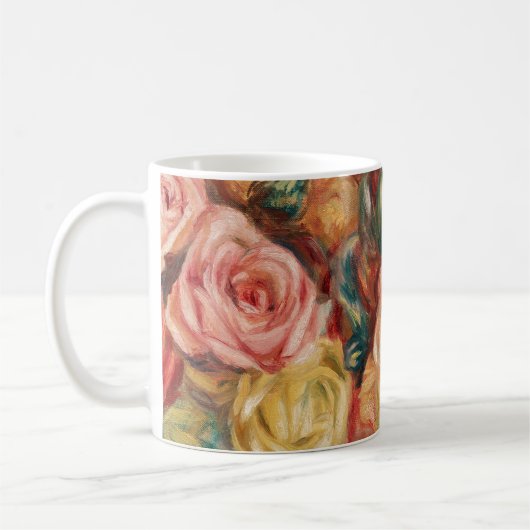 Rose von Renoir Impressionist Painting Tasse (Links)