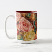 Rose von Renoir Impressionist Painting Zweifarbige Tasse (Links)