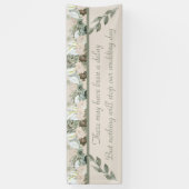 Rose von Sage und Creme Verzögertes Hochzeitsbanne Banner (Vertikal)