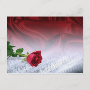 Rose von Singles auf Notenblättern - individuell a Postkarte