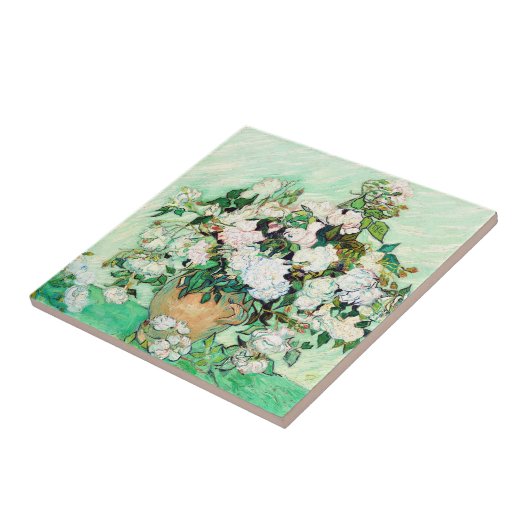 Rose von Vincent van Gogh Fliese (Seite)