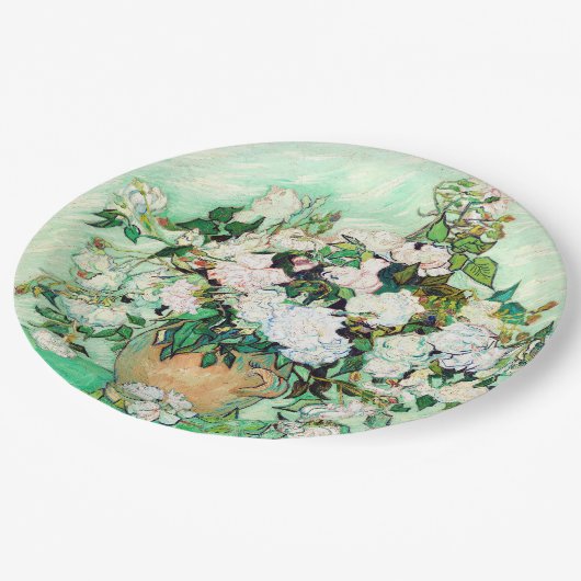 Rose von Vincent van Gogh Pappteller (Schrägansicht)