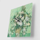 Rose von Vincent Van Gogh Quadratische Wanduhr (Winkel)