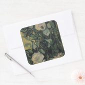 Rose von Vincent Van Gogh Quadratischer Aufkleber (Umschlag)