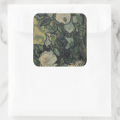 Rose von Vincent Van Gogh Quadratischer Aufkleber (Tasche)
