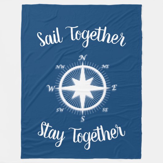 Rose von Windschutzscheiben Nautical Compass Custo Fleecedecke (Vorderseite)