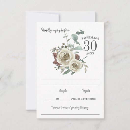 Rose von Woodsy RSVP Karte (Vorderseite)