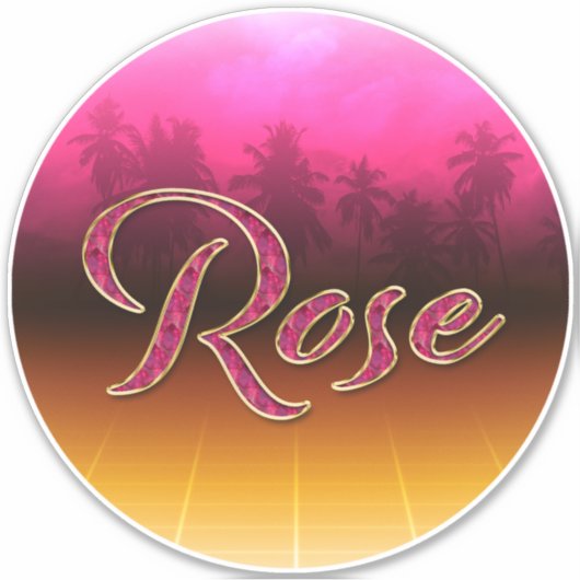 Rose Vorname Name golden pink Aufkleber Sticker (Vorderseite)