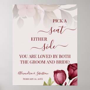 Rose wählen beiderseitige Hochzeitszeichen aus Poster