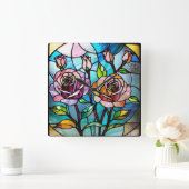 Rose Wall Clock, 27,3 cm quadratisch Acryl Quadratische Wanduhr (Zuhause)