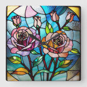 Rose Wall Clock, 27,3 cm quadratisch Acryl Quadratische Wanduhr (Vorderseite)