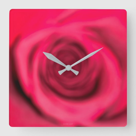 Rose Wall Clock Quadratische Wanduhr (Vorderseite)