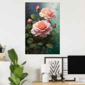 Rose | WallArt | Ölmalerei Poster (Heimbüro)