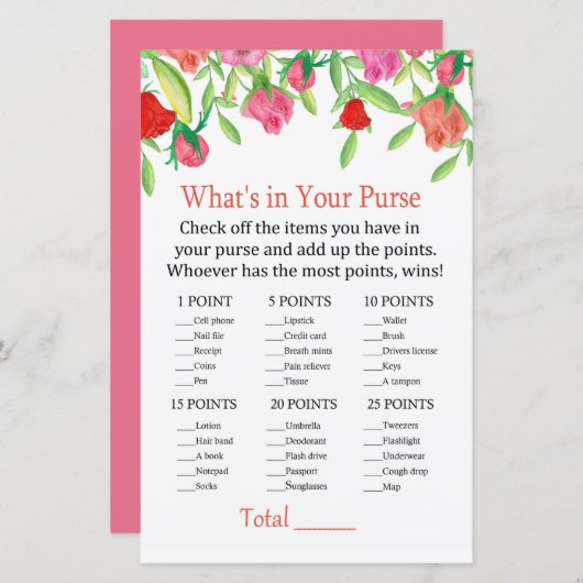 Rose Was ist in deinem Handyspiel? (Vorne/Hinten)