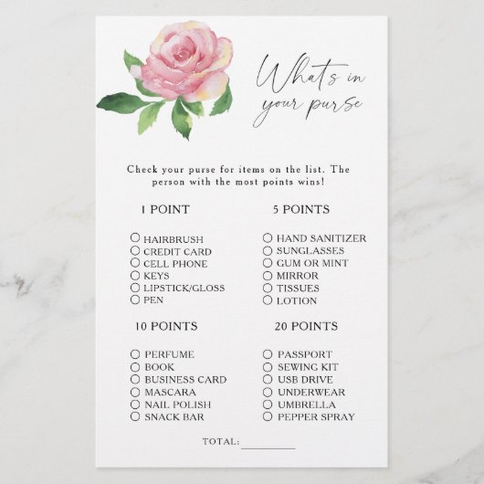 Rose - Was ist in Ihrem Geldbörsenspiel? (Vorderseite)