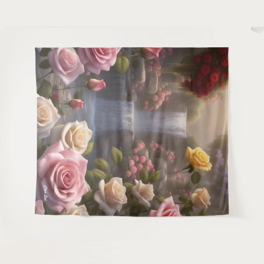 Rose Wasserfall Gedeckter Wasserfall Wandteppich (Vorderseite (Horizontal))
