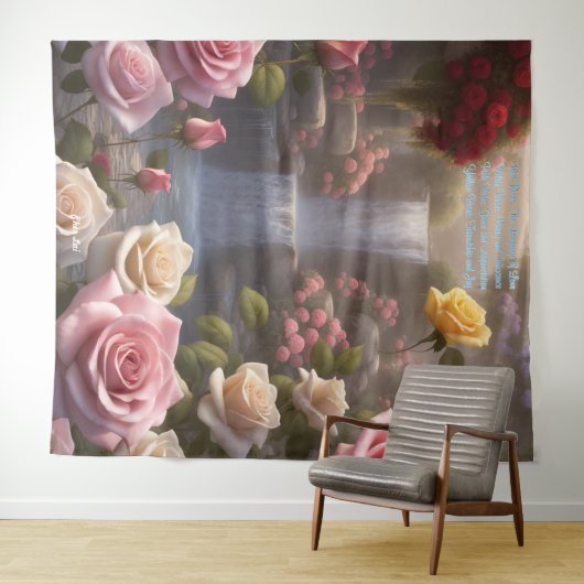 Rose Wasserfall Gedeckter Wasserfall Wandteppich (Beispiel (Horizontal))