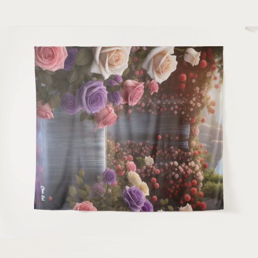 Rose Wasserfall Gedeckter Wasserfall Wandteppich (Vorderseite (Horizontal))