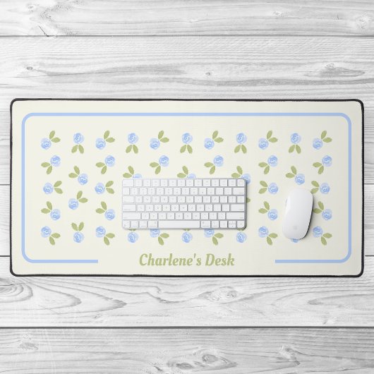 Rose Wasserfarbe - Alicia Blau Schreibtischunterlage