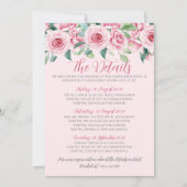 Rose Wasserfarbe Bacheloretto Einladung (Rückseite)