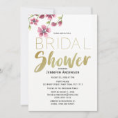 Rose Wasserfarbe Brautparty Einladung (Vorderseite)