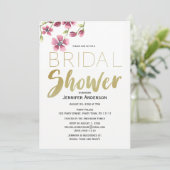Rose Wasserfarbe Brautparty Einladung (Stehend Vorderseite)