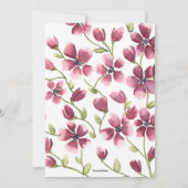 Rose Wasserfarbe Brautparty Einladung (Rückseite)