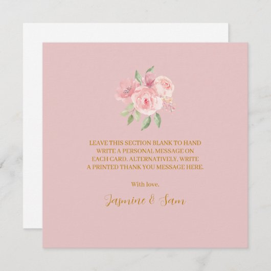 ROSE Wasserfarbe Dankeskarte (Vorne/Hinten)