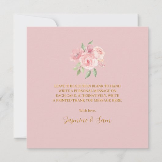 ROSE Wasserfarbe Dankeskarte (Vorderseite)