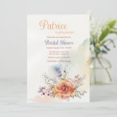 Rose Wasserfarbe Einladung (Stehend Vorderseite)