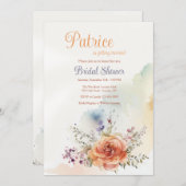 Rose Wasserfarbe Einladung (Vorne/Hinten)