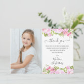 Rose Wasserfarbe Erste heilige Kommune Foto Dankeskarte (Stehend Vorderseite)