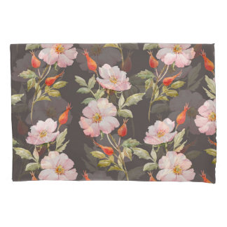 Rose Wasserfarbe für Hunde: dunkles Muster Kissenbezug