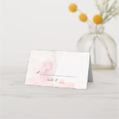 Rose Wasserfarbe | Geflochtene Platzkarte (Vorderseite)