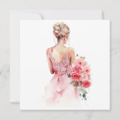 Rose Wasserfarbe Hochzeitskraut Brautparty Einladung (Rückseite)