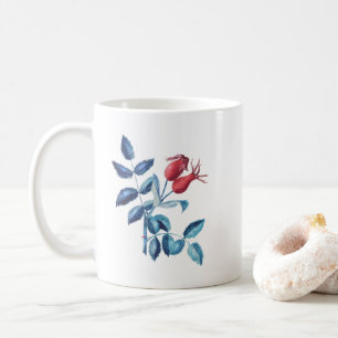 Rose Wasserfarbe Hüften Kaffeetasse