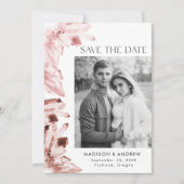 Rose Wasserfarbe Kristalle Quarz Foto Save The Date (Vorderseite)