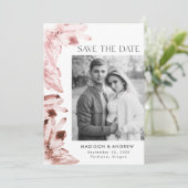 Rose Wasserfarbe Kristalle Quarz Foto Save The Date (Stehend Vorderseite)