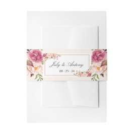 Rose Wasserfarbe Moderne trendige Hochzeit Einladungsbanderole